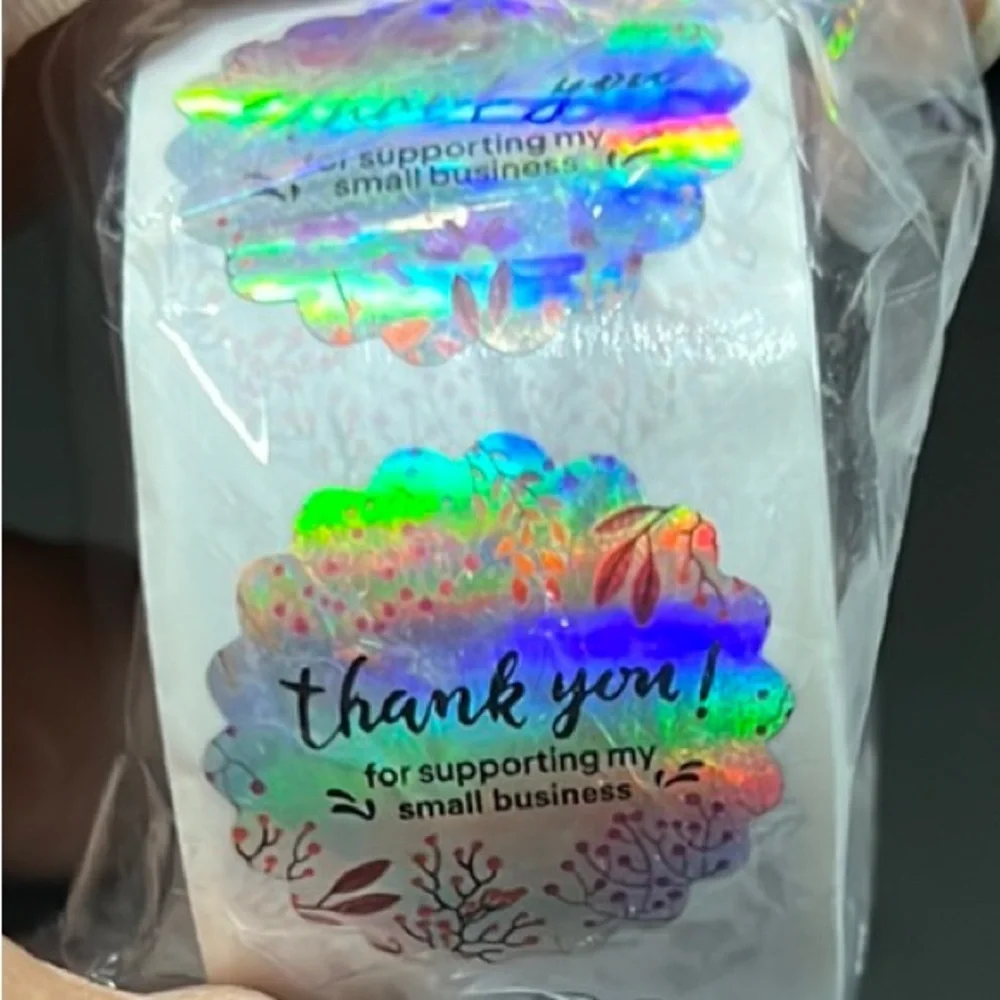 500 Holographic label, Thank You Stickers
